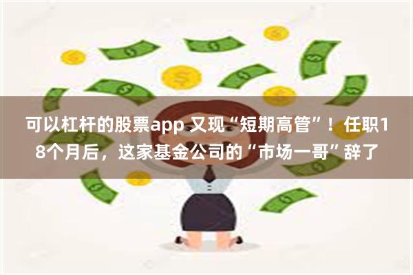 可以杠杆的股票app 又现“短期高管”！任职18个月后，这家基金公司的“市场一哥”辞了