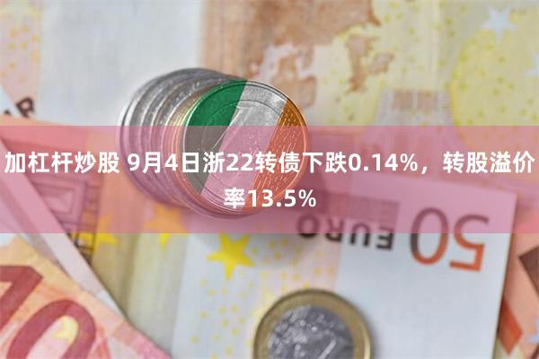 加杠杆炒股 9月4日浙22转债下跌0.14%，转股溢价率13.5%