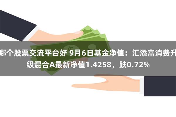 哪个股票交流平台好 9月6日基金净值：汇添富消费升级混合A最新净值1.4258，跌0.72%