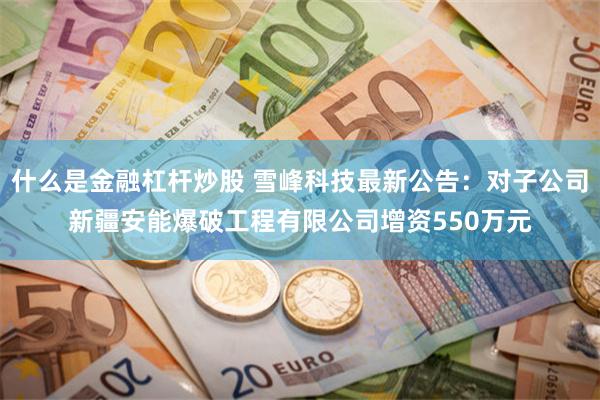 什么是金融杠杆炒股 雪峰科技最新公告：对子公司新疆安能爆破工程有限公司增资550万元