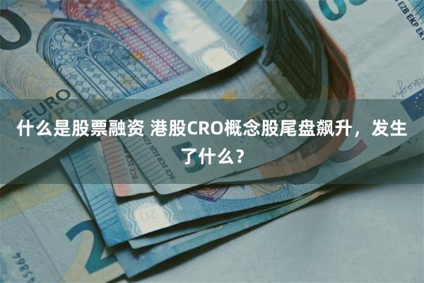 什么是股票融资 港股CRO概念股尾盘飙升，发生了什么？